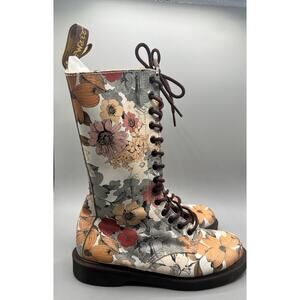 Dr. Martens Tall Floral Botanic Leather Lace/Zip-Up Air Cushion Womens Size 9M